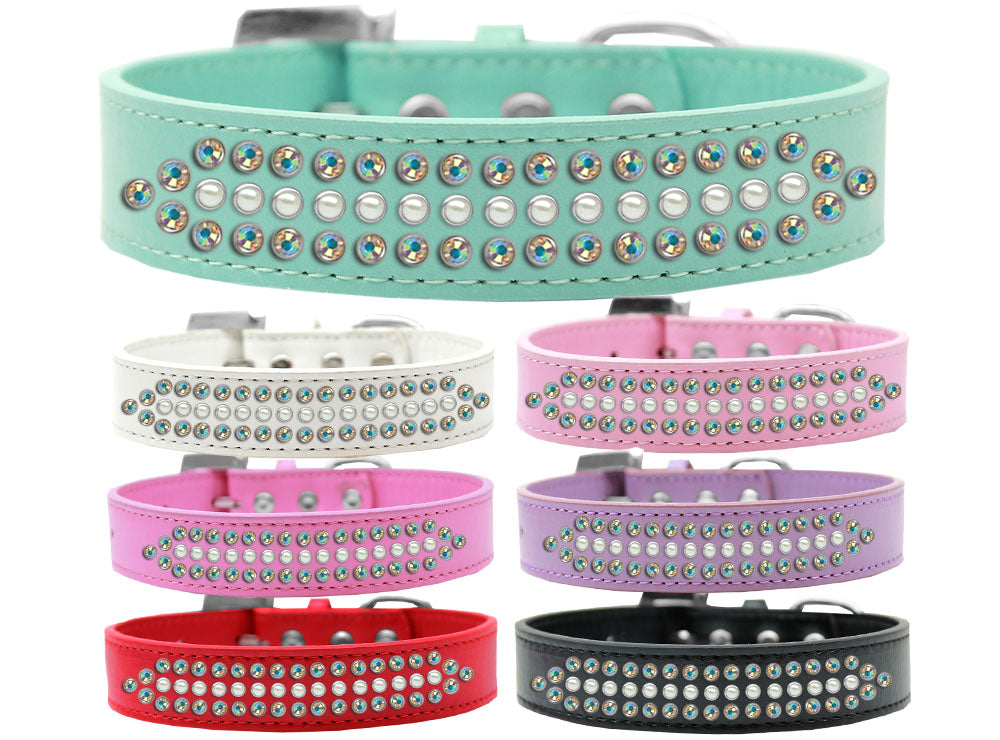 Ritz Pearl and AB Crystal Dog Collar