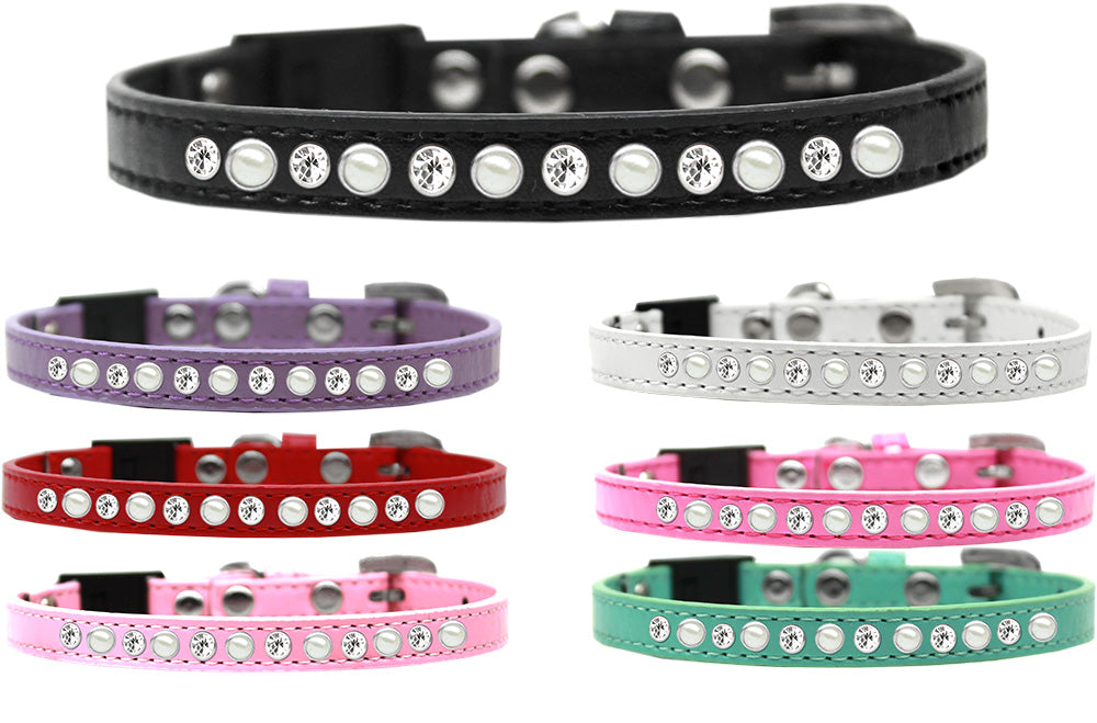 Pearl and Clear Jewel Breakaway Cat Collar