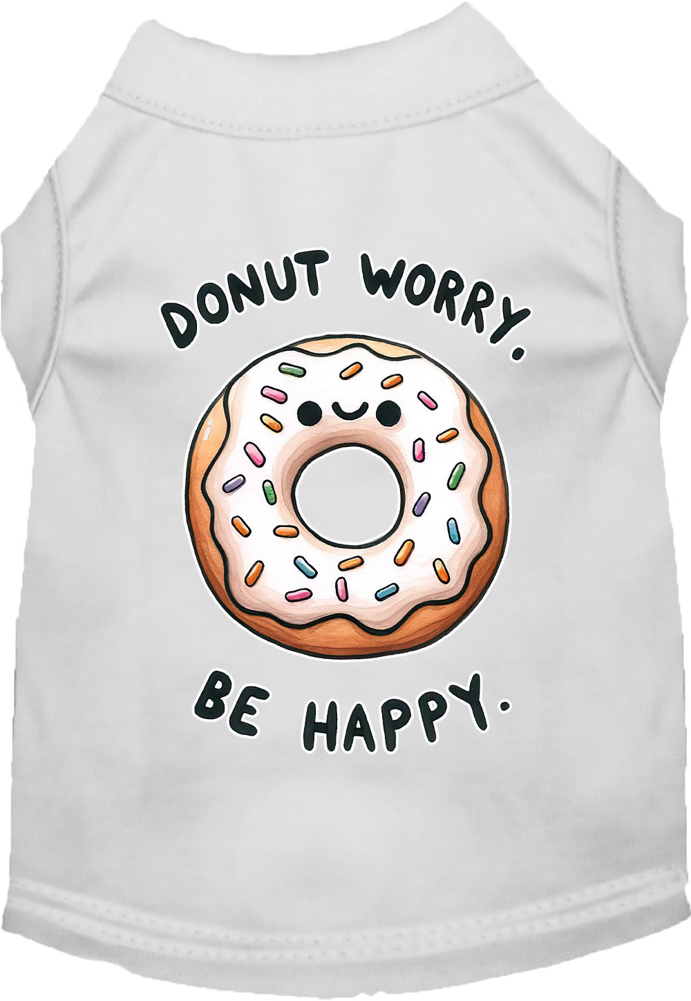 Adorable Cat or Dog Shirt for Pets "Donut Worry, Be Happy"