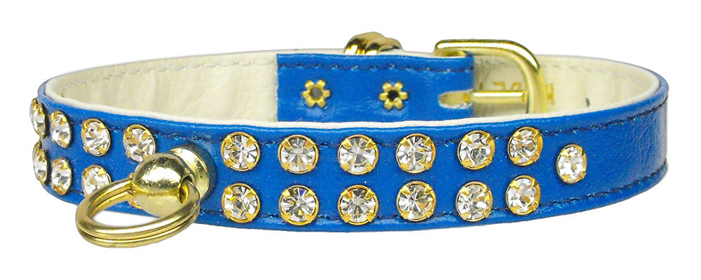 Narrow Two Row Clear Crystal Vintage Set Dog Collar