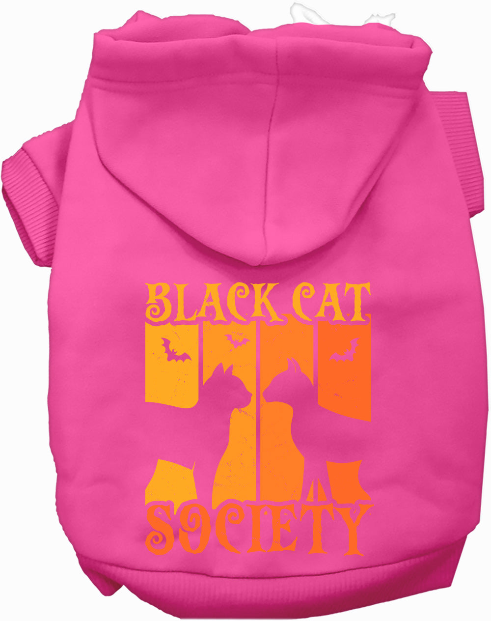 Black Cat Society pet hoodie in pink