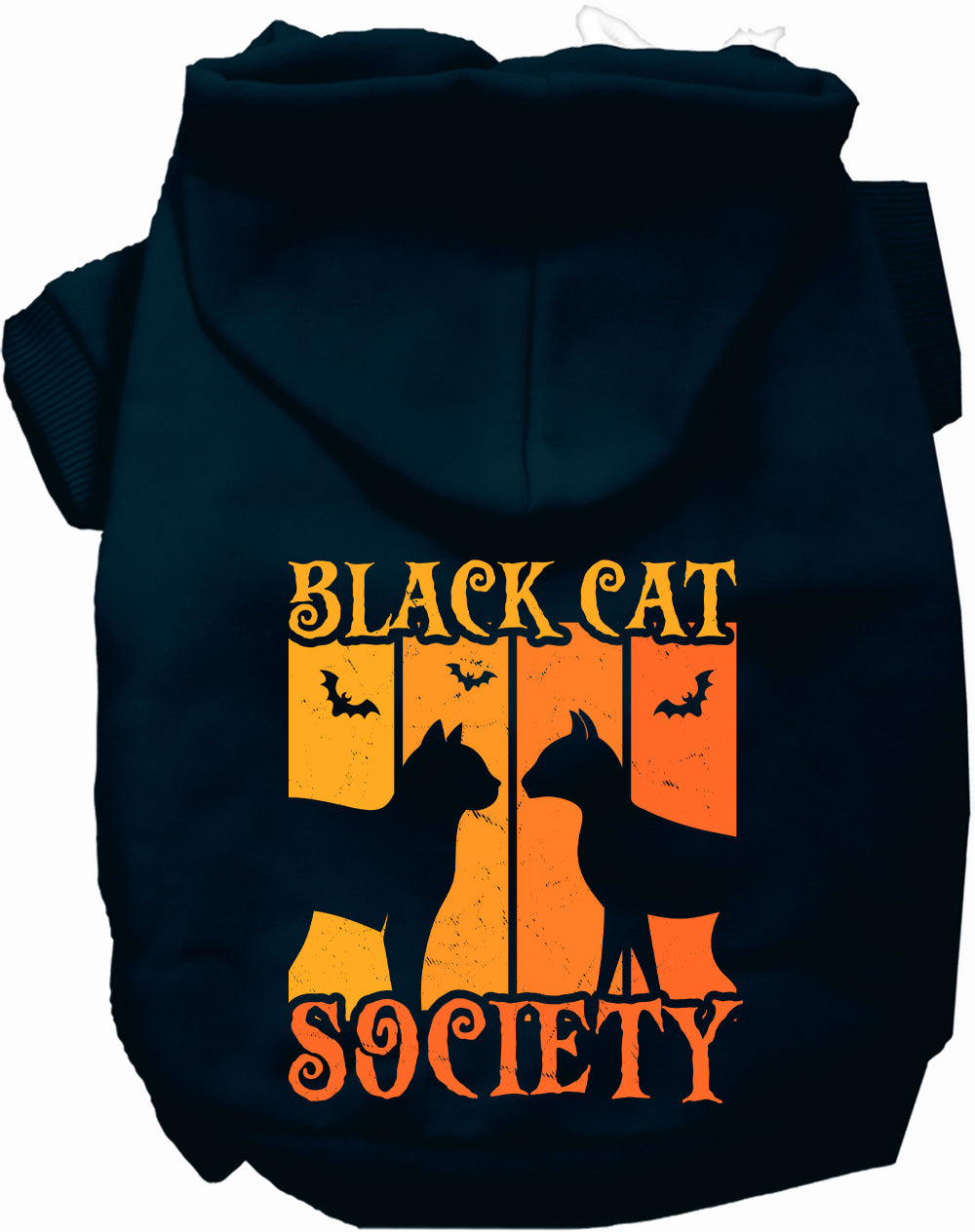 Black Cat Society pet hoodie in navy