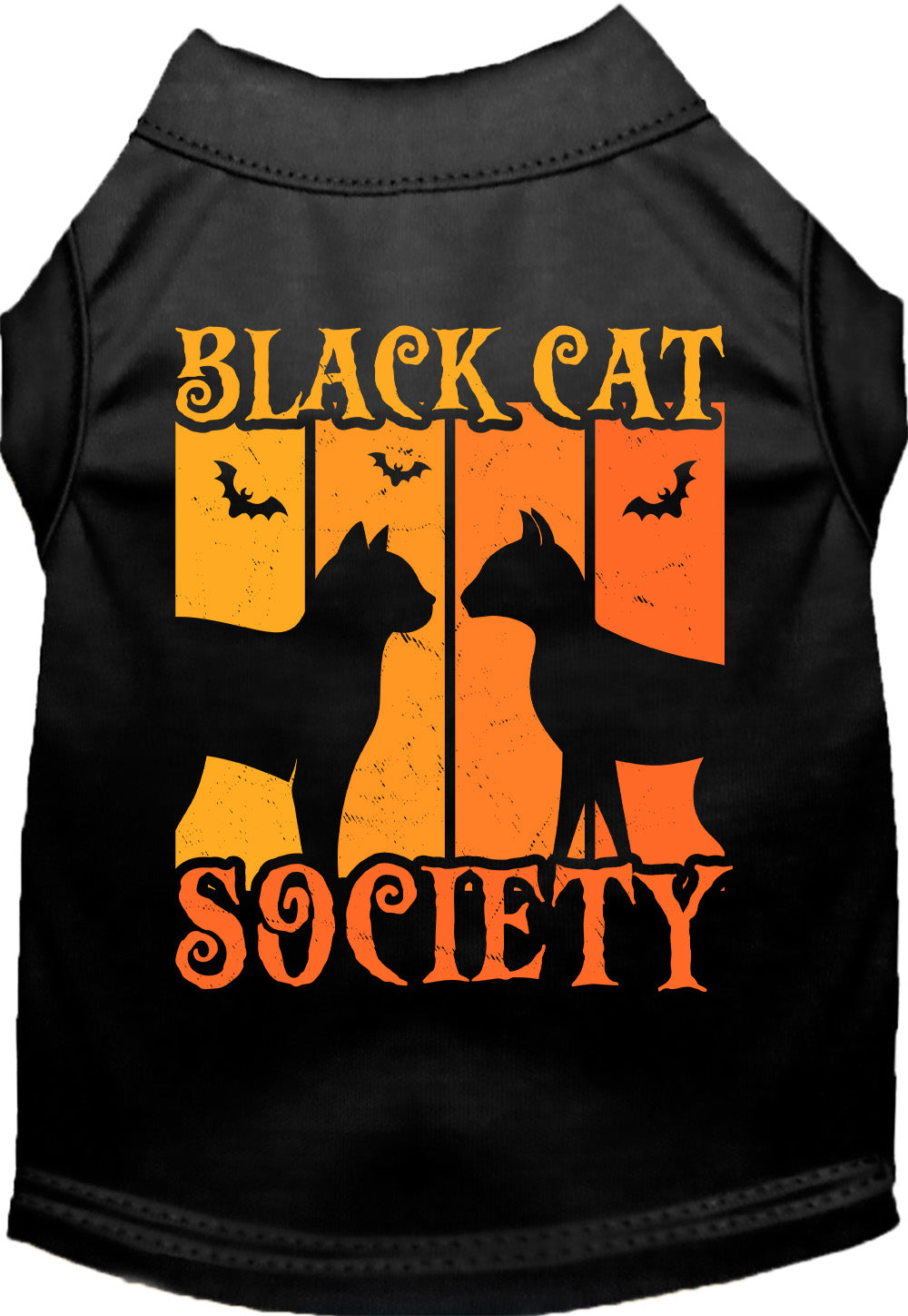 Black Black Cat Society pet shirt with Halloween design