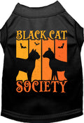 Black Black Cat Society pet shirt with Halloween design