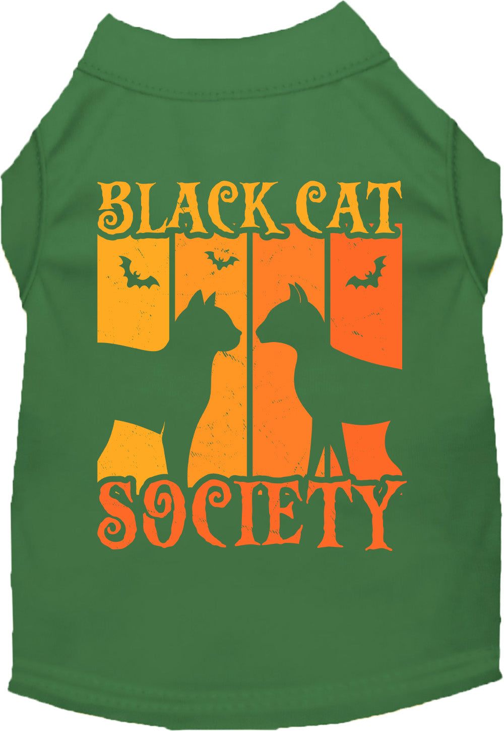 Green Black Cat Society pet shirt with Halloween design