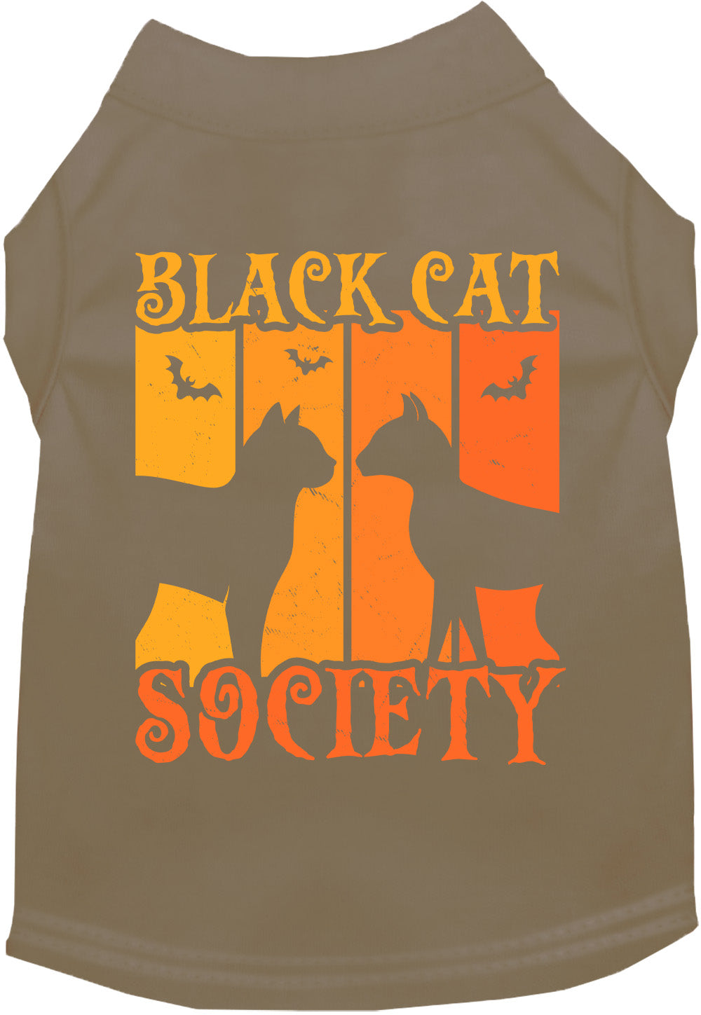 Olive Black Cat Society pet shirt with Halloween design