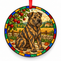 Bouvier des Ardennes Brindle porcelain Christmas ornament with red ribbon — ORN-10310
