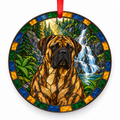 Bullmastiff Brindle porcelain Christmas ornament with red ribbon — ORN-10368