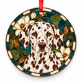 Dalmatian Liver Spotted porcelain Christmas ornament with red ribbon — ORN-10525