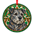 Glen of Imaal Terrier Blue Brindle stained glass style Christmas ornament
