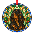 Gordon Setter Black and Tan stained glass style Christmas ornament - ORN-10845