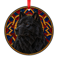 Greenland Dog Black stained glass style Christmas ornament - ORN-10881