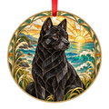 Hokkaido Black stained glass style Christmas ornament mockup