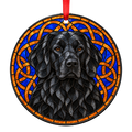 Hovawart Black stained glass style Christmas ornament mockup