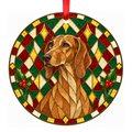 Italian Short-haired Hound Fawn stained glass style Christmas ornament mockup