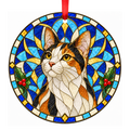 Ornamentos de Natal Estilo Vitral Gato Bobtail Japonês