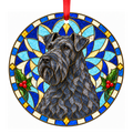 Kerry Blue Terrier Blue Stained Glass Style Christmas Ornament