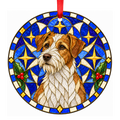Kromfohrländer Stained Glass Style Christmas Ornaments