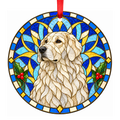 Kuvasz White stained glass pet Christmas ornament