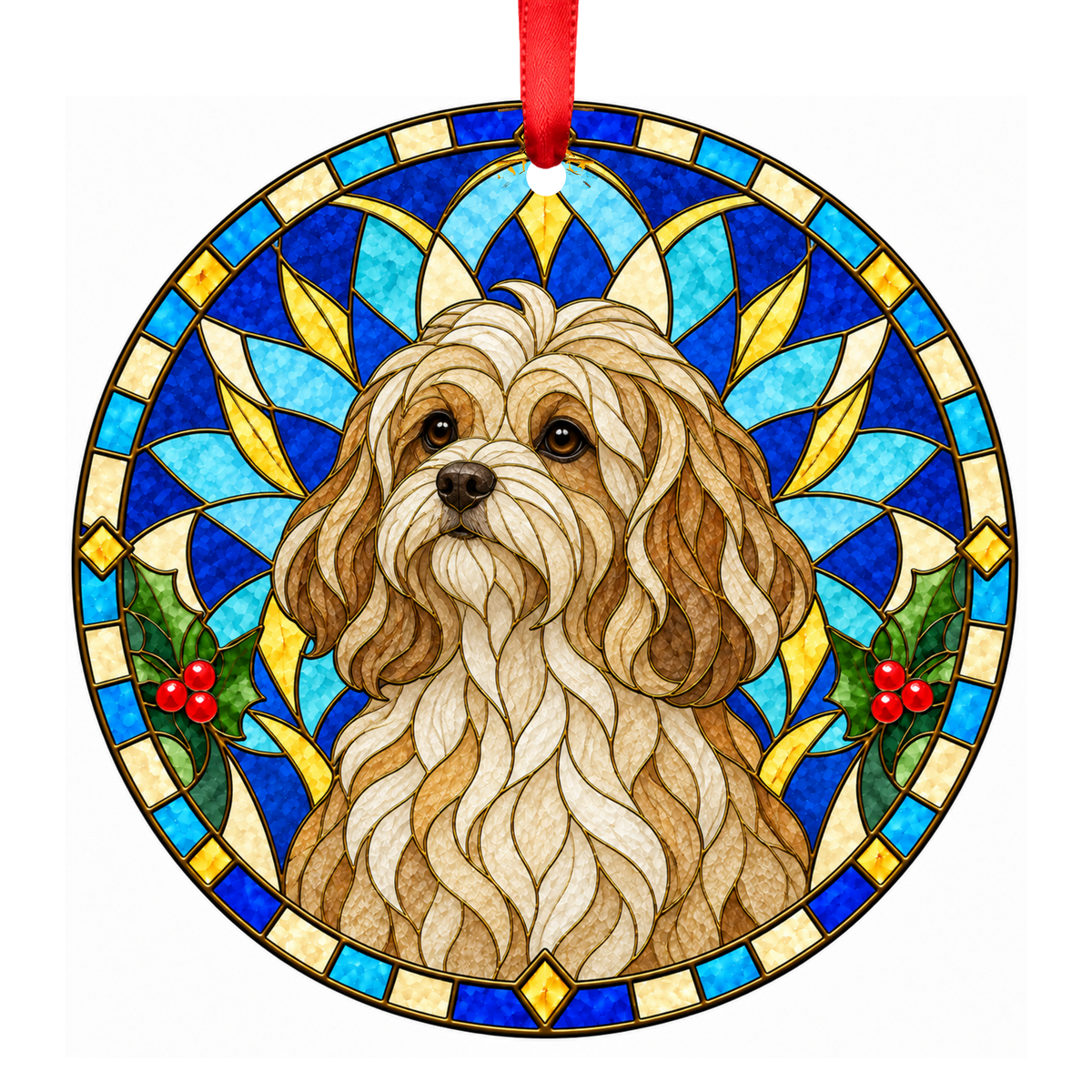 Enfeites de Natal em Estilo de Vitral Löwchen