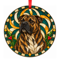 Majorca Mastiff Brindle stained glass pet Christmas ornament