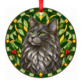 Nebelung Blue stained glass pet Christmas ornament