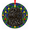 Newfoundland Black stained glass pet Christmas ornament