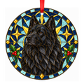 Norwegian Elkhound Black Black stained glass pet Christmas ornament