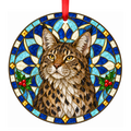 Pixiebob Stained Glass Style Christmas Ornaments
