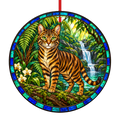 ORN-11426 Toyger Brown Mackerel stained glass ornament mockup