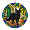 ORN-11435 Turkish Angora Black stained glass ornament mockup