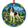 Swiss Hound Tricolor Bernese stained glass ornament
