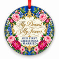 My Dearest, My Forever porcelain Christmas ornament with red ribbon