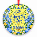 The Sweetest Yes porcelain Christmas ornament with red ribbon