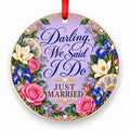 Darling, We Said I Do porcelain Christmas ornament with red ribbon