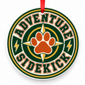 Adventure Sidekick Christmas Ornament with red hanging ribbon