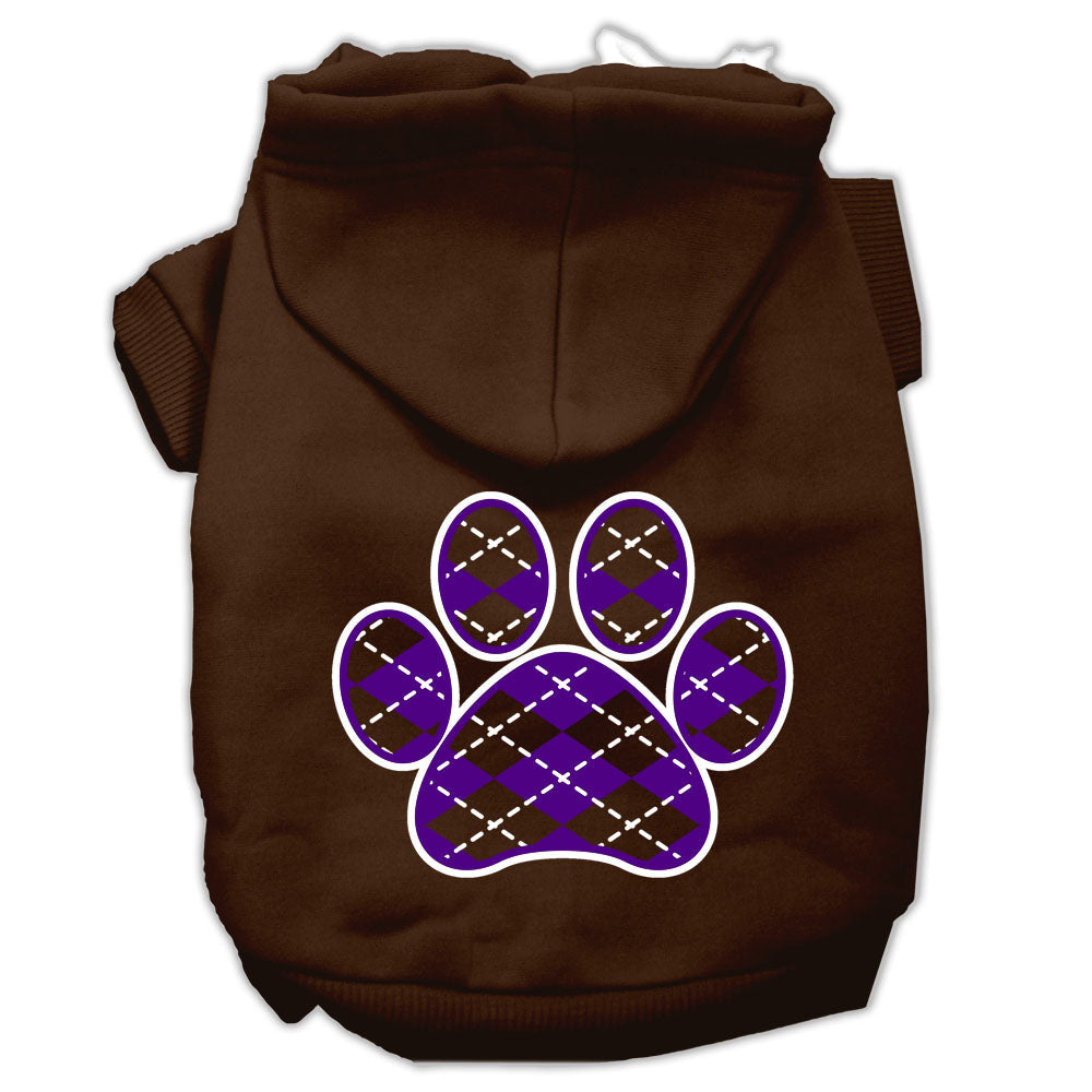 Pet Hoodie "Purple Argyle Paw"