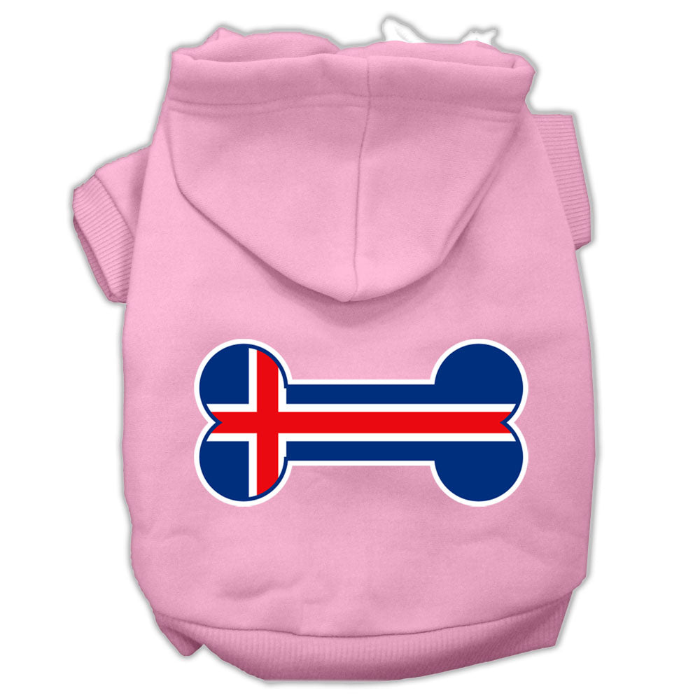 Pet Hoodie "Bone Shaped Iceland Flag"