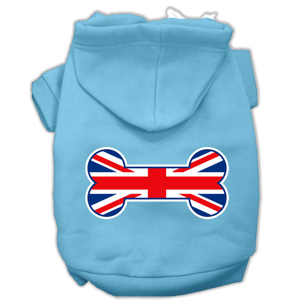 Pet, Dog & Cat Hoodie, "Bone Shaped Flag British (Union Jack) Flag"
