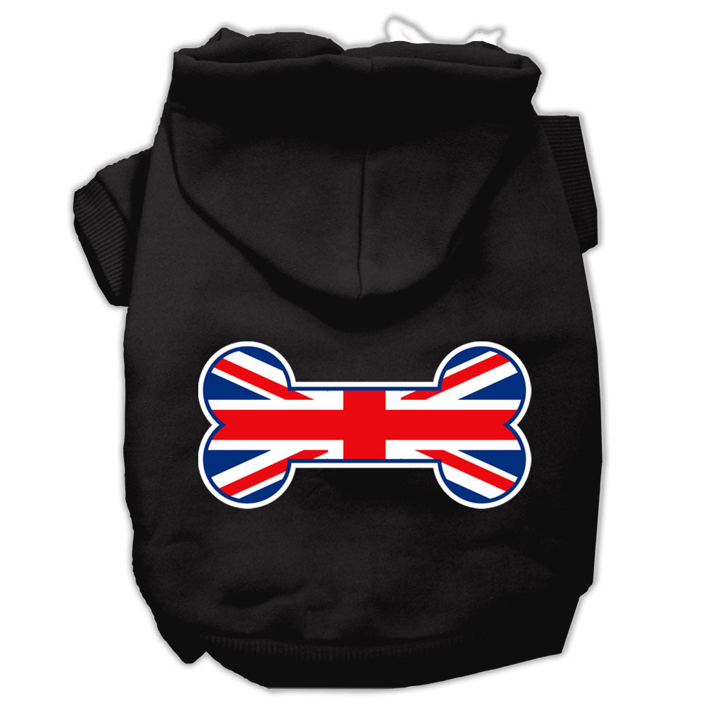 Pet, Dog & Cat Hoodie, "Bone Shaped Flag British (Union Jack) Flag"