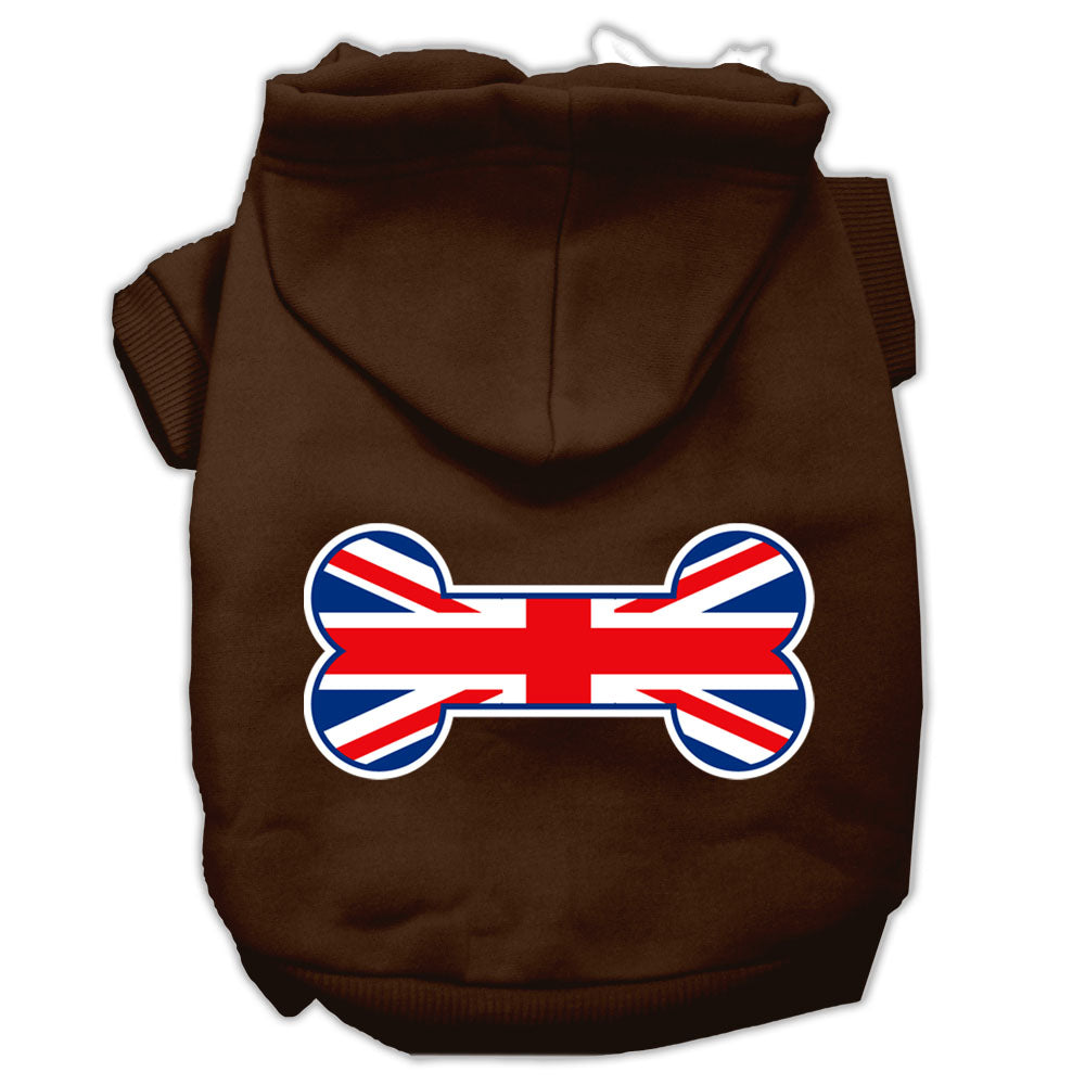 Pet, Dog & Cat Hoodie, "Bone Shaped Flag British (Union Jack) Flag"