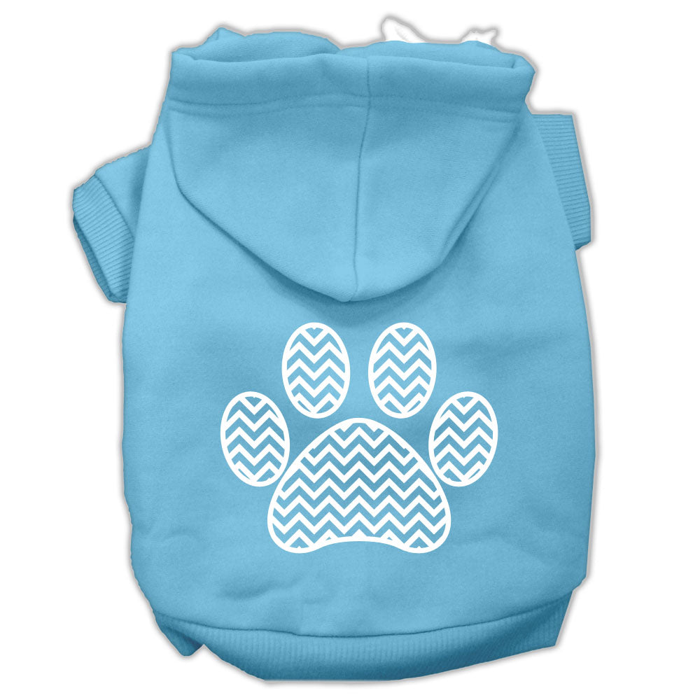 Pet Hoodie "Chevron Paw Print"