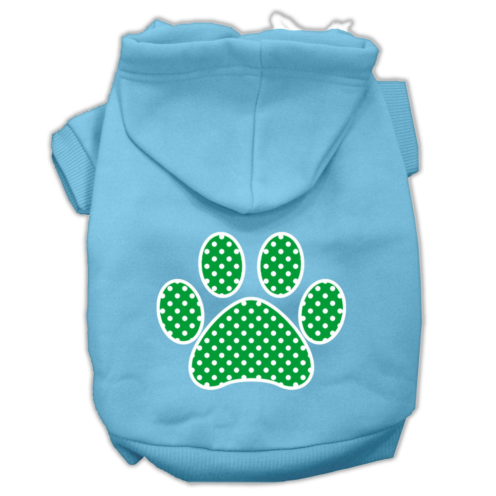 Pet Hoodie "Green Swiss Dots Paw"