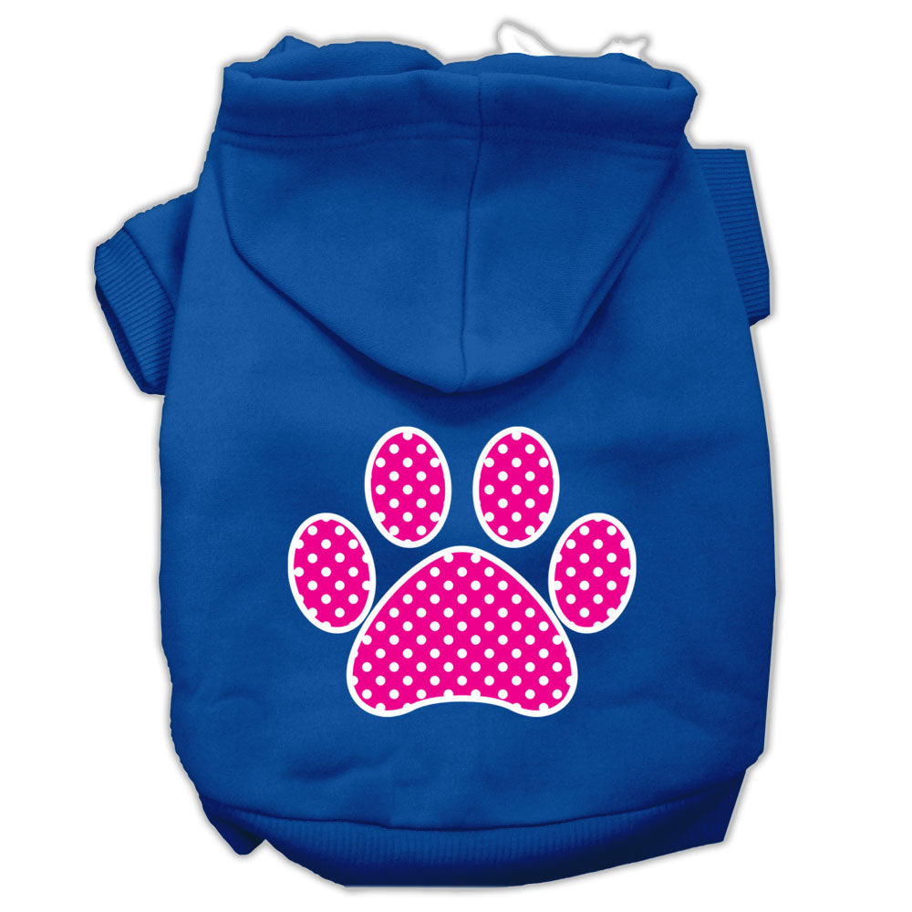 Pet Hoodie "Pink Swiss Dots Paw"