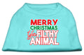 Christmas Pet Dog & Cat Shirt, "Merry Christmas Ya Filthy Animal"