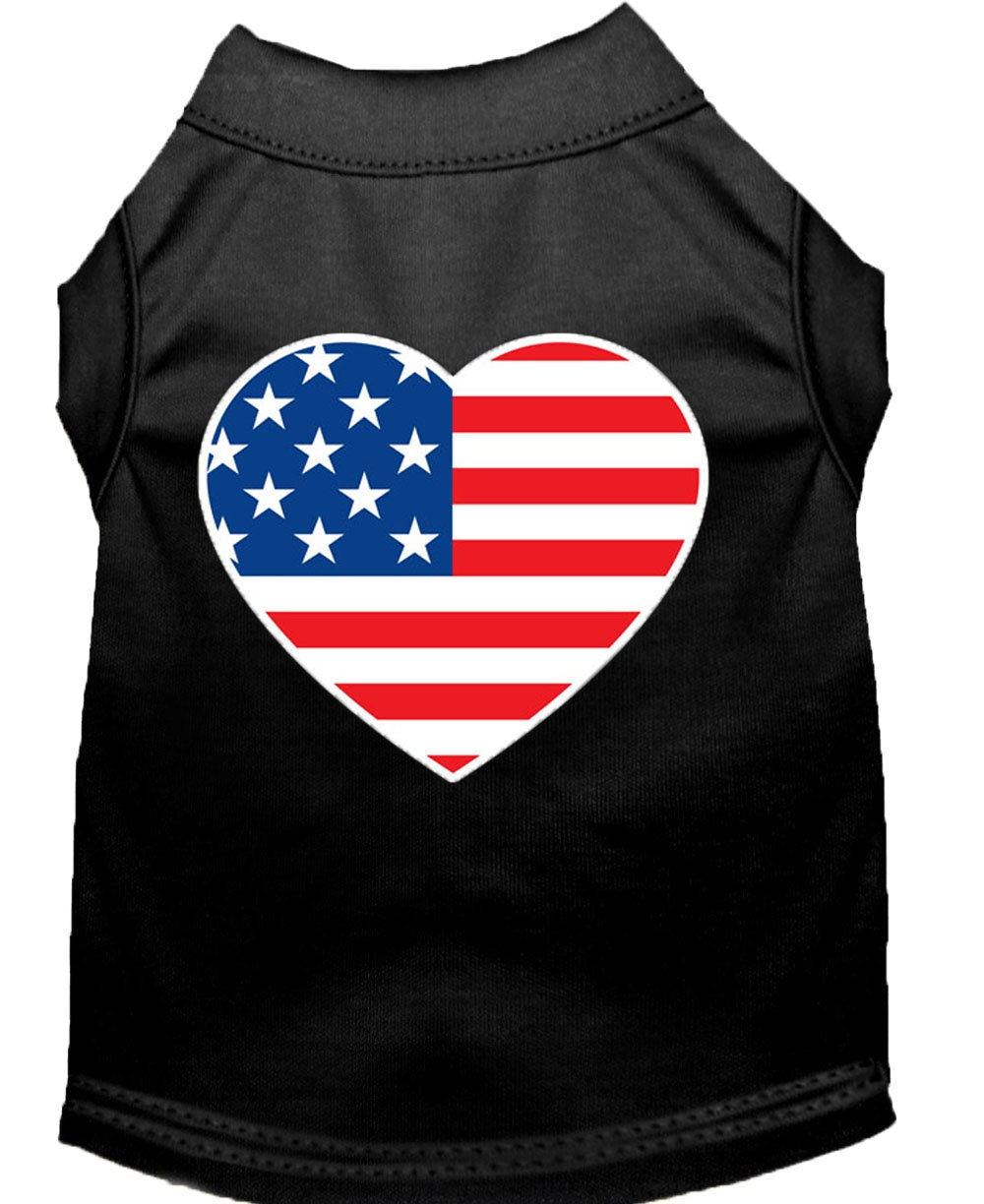 Camisola de Estimação para Cão e Gato Estampada, "Coração Bandeira Americana"