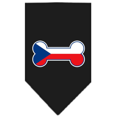 Hundehalstuch mit Siebdruck, "Knochenförmige Flagge der Tschechischen Republik"