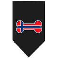 Pet and Dog Bandana Screen Printed, "Bone Shaped Norway Flag"