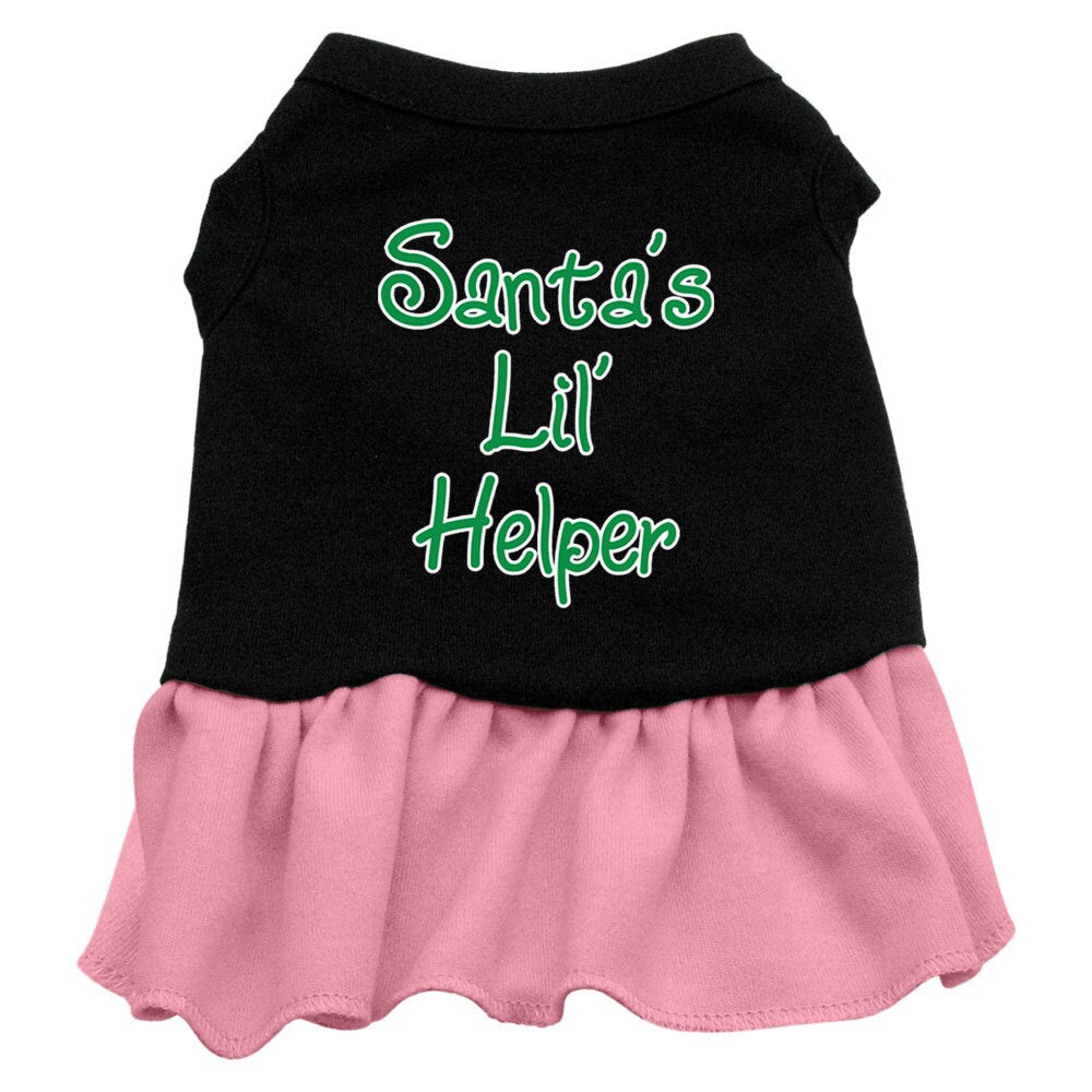 Weihnachtliches Haustierkleid mit Siebdruck, „Santa's Lil Helper“