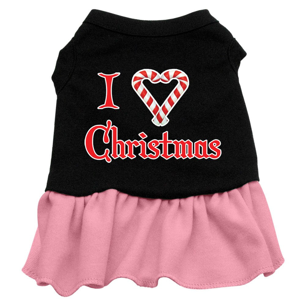 Vestido de Natal para Animais de Estimação Estampado, "I Love Christmas"
